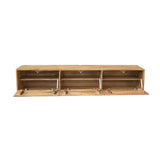 Zwevend TV-meubel - Naturel Mangohout - 160 cm - 3 Deuren - Push-to-Open Entertainment Centers & TV Stands Starfurn