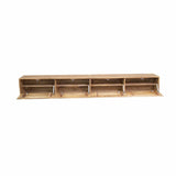 Zwevend TV-meubel - Naturel Mangohout - 200 cm - 3 Deuren - Push-to-Open Entertainment Centers & TV Stands Starfurn