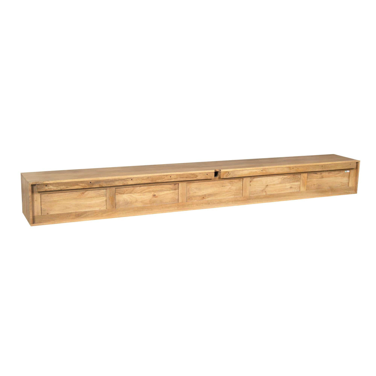 Zwevend TV-meubel - Naturel Mangohout - 280 cm - 5 Deuren - Push-to-Open Entertainment Centers & TV Stands Starfurn