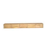 Zwevend TV-meubel - Naturel Mangohout - 280 cm - 5 Deuren - Push-to-Open Entertainment Centers & TV Stands Starfurn