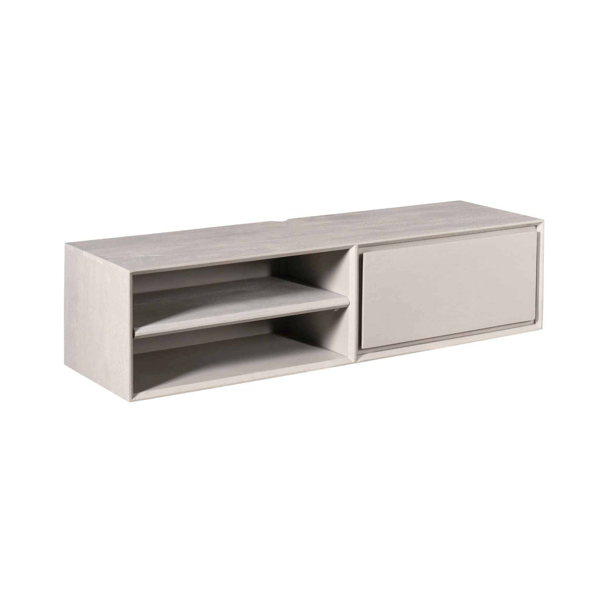 Zwevend Tv-meubel - Taupe Mangohout - 120 cm - 1 Lade & 2 Open Vakken Entertainment Centers & TV Stands Starfurn