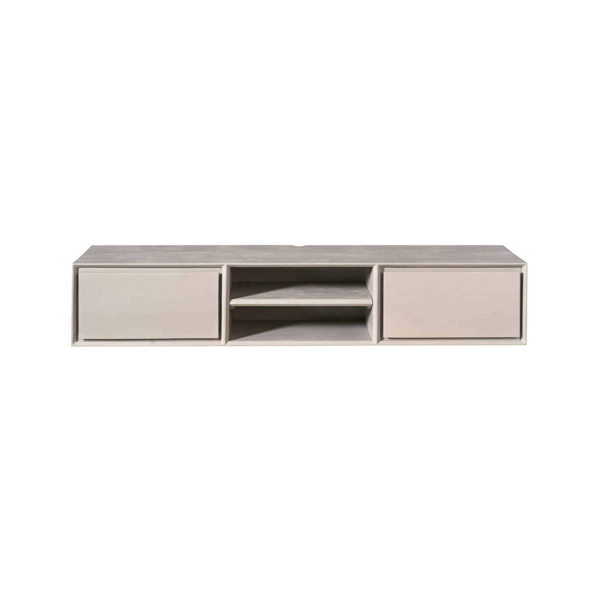 Zwevend Tv-meubel - Taupe Mangohout - 160 cm - 2 Lades & 2 Open Vakken Entertainment Centers & TV Stands Starfurn