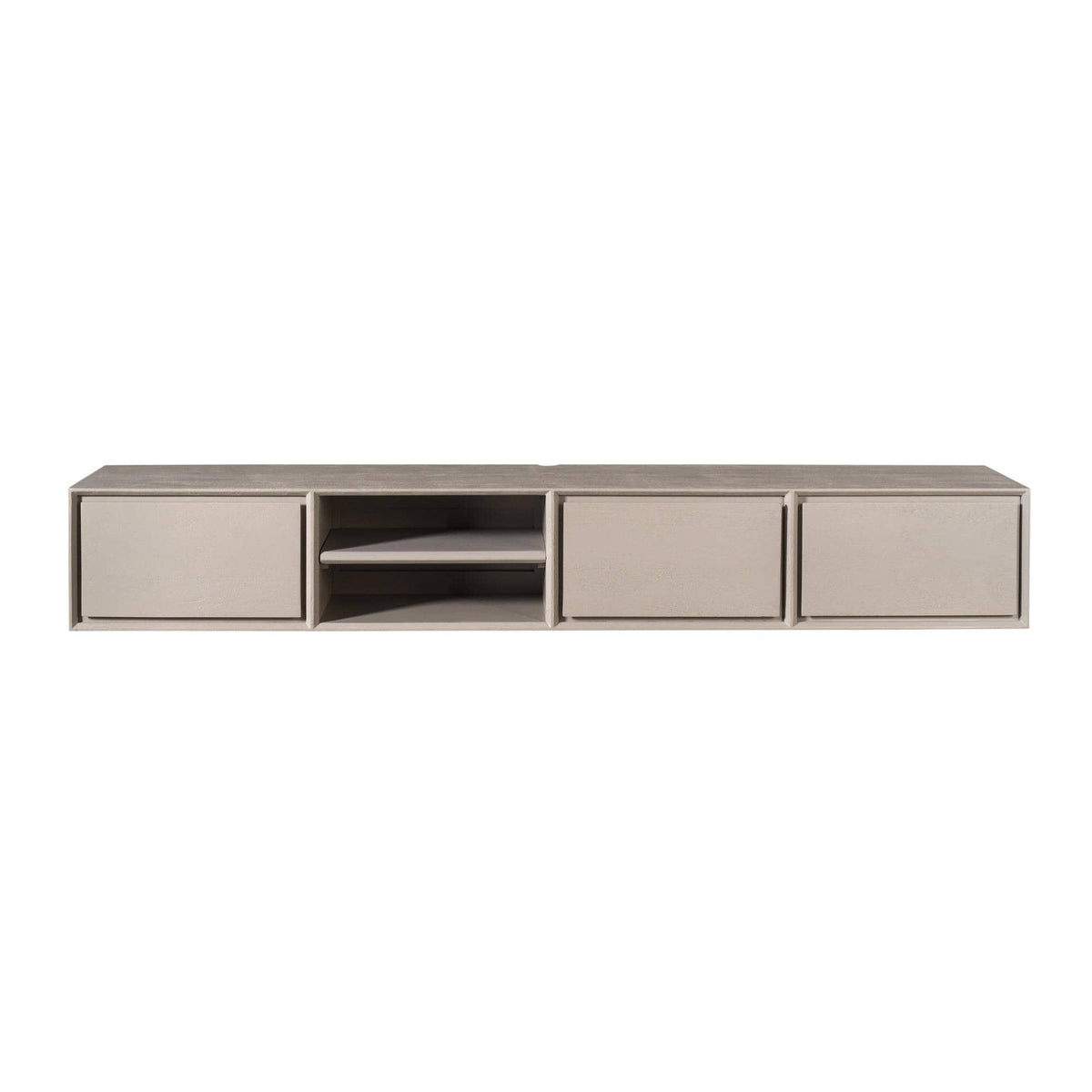 Zwevend Tv-meubel - Taupe Mangohout - 200 cm - 3 Lades & 2 Open Vakken Entertainment Centers & TV Stands Starfurn