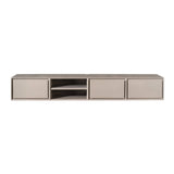 Zwevend Tv-meubel - Taupe Mangohout - 200 cm - 3 Lades & 2 Open Vakken Entertainment Centers & TV Stands Starfurn