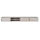 Zwevend Tv-meubel - Taupe Mangohout - 280 cm - 3 Lades & 2 Open Vakken Entertainment Centers & TV Stands Starfurn