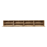 Zwevend TV-meubel Zand Mangohout - 120 cm - Verticaal Lattenpatroon en Push-to-Open Entertainment Centers & TV Stands Starfurn