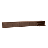 Zwevend TV-meubel Zand Mangohout - 120 cm - Verticaal Lattenpatroon en Push-to-Open Entertainment Centers & TV Stands Starfurn
